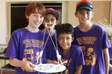 Group of explorers campers showing their project