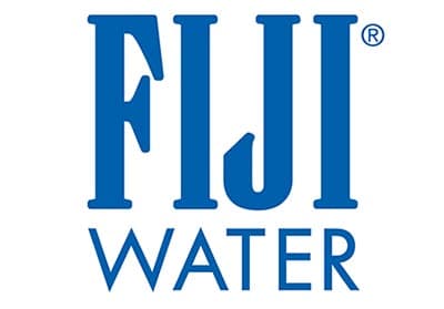 Blue logo says "Fiji Water".
