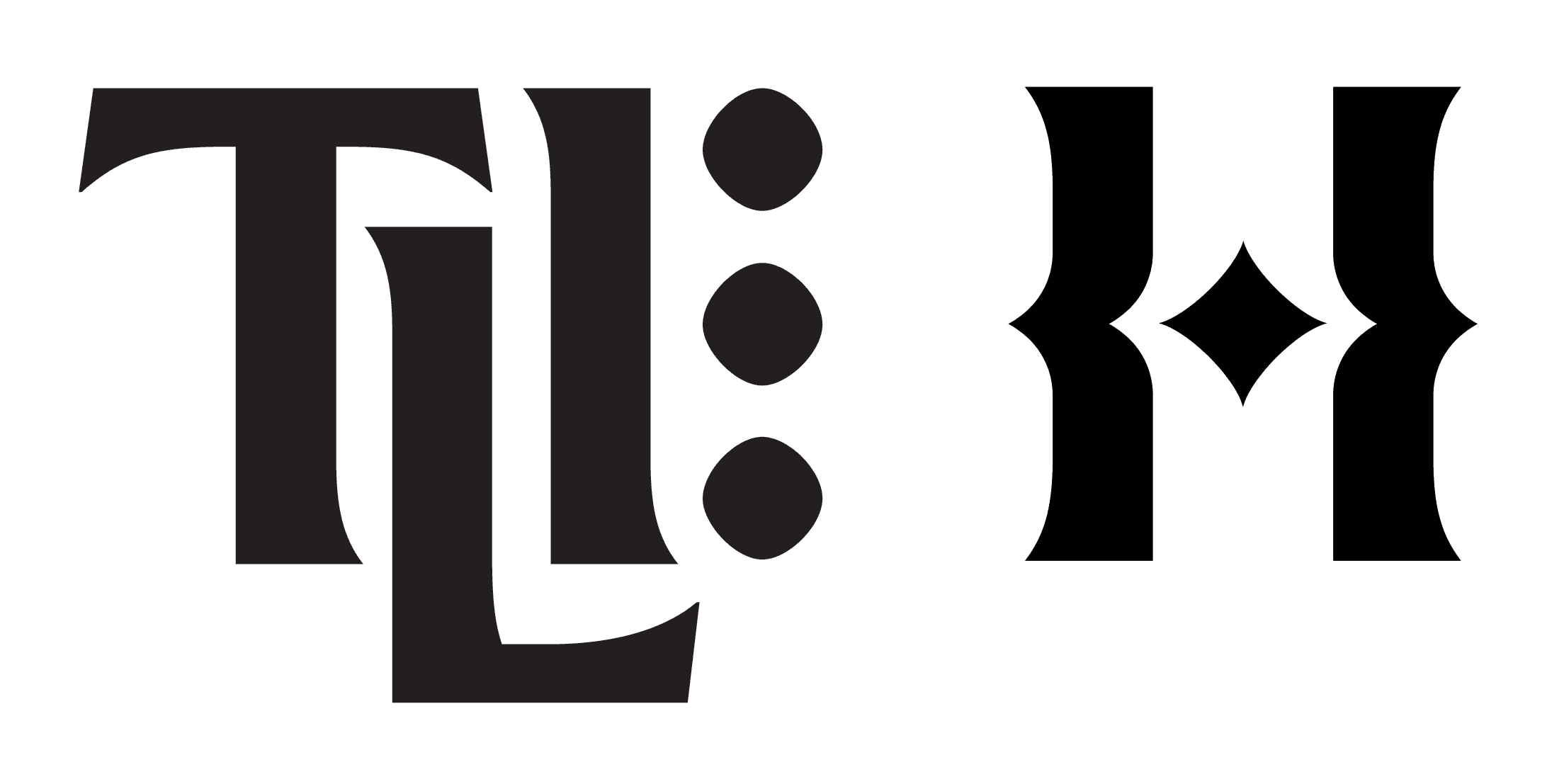 Interestingly-formed letters spell out "TLI:" and "H".