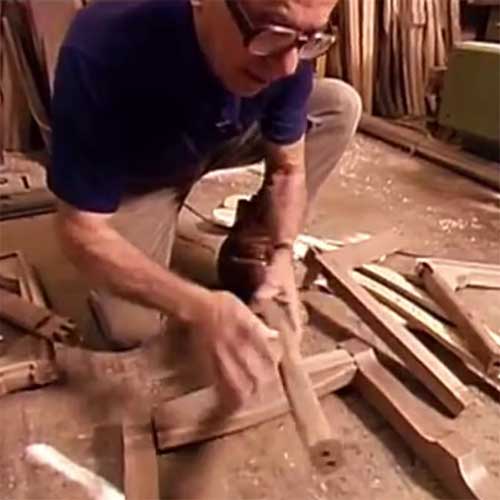 Sam Maloof working in his workshop