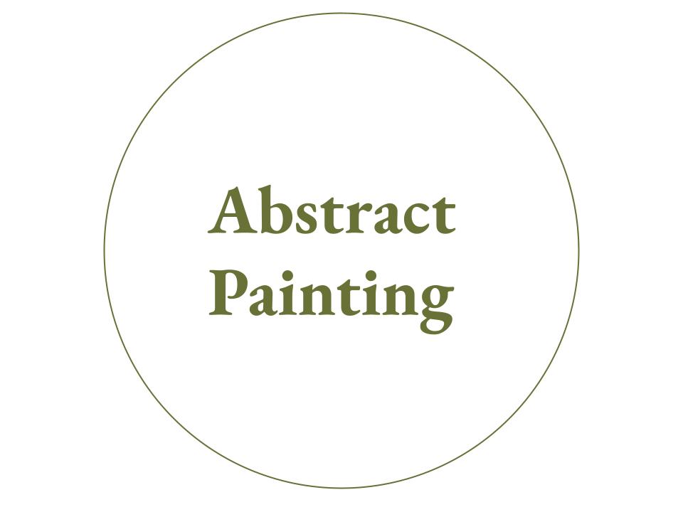 The text Abstract Painting inside a white circle with a green outline.