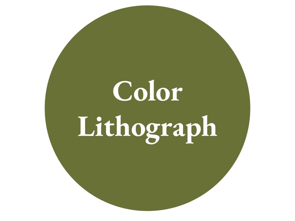 The text Color Lithograph inside a green circle.