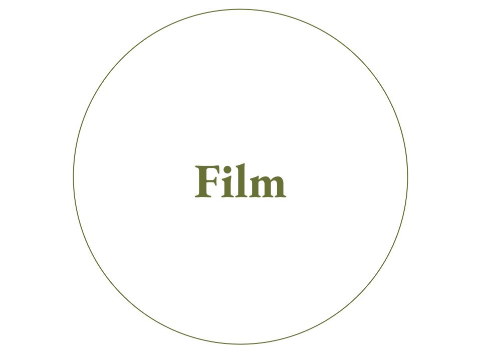 The text Film inside a white circle with a green outline