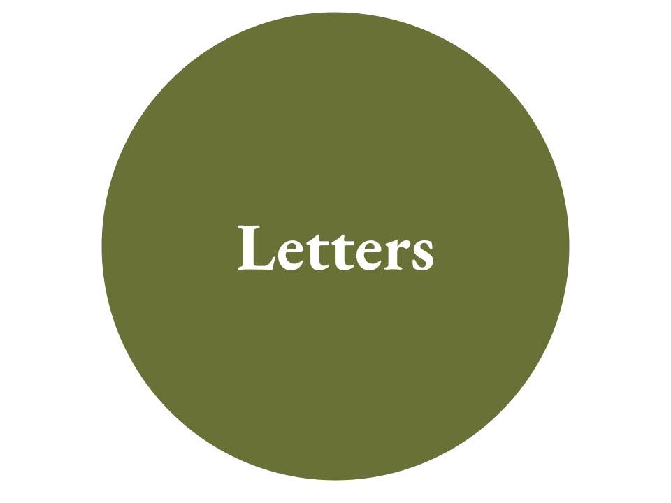 The text Letters inside a green circle.