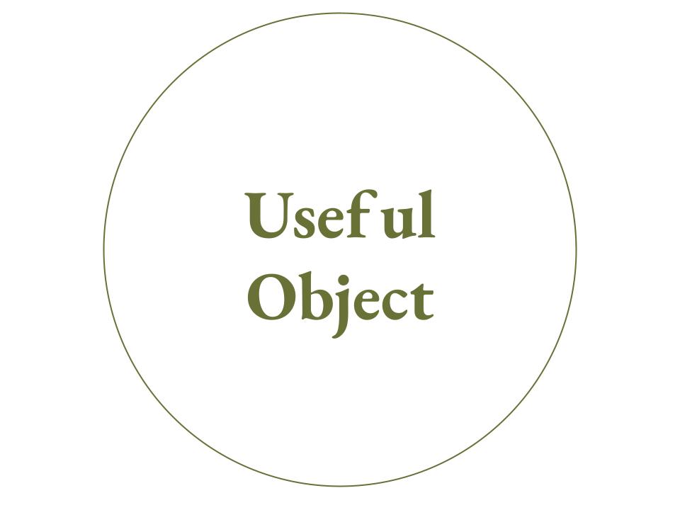 The text Useful Object inside a white circle with a green outline.