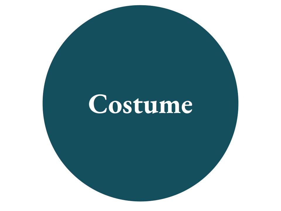 The text Costume inside a dark teal circle.