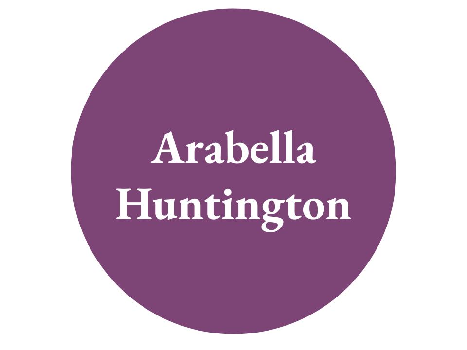 The text Arabella Huntington inside a purple circle.