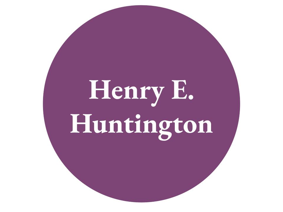 The word Henry E. Huntington inside a purple circle. 