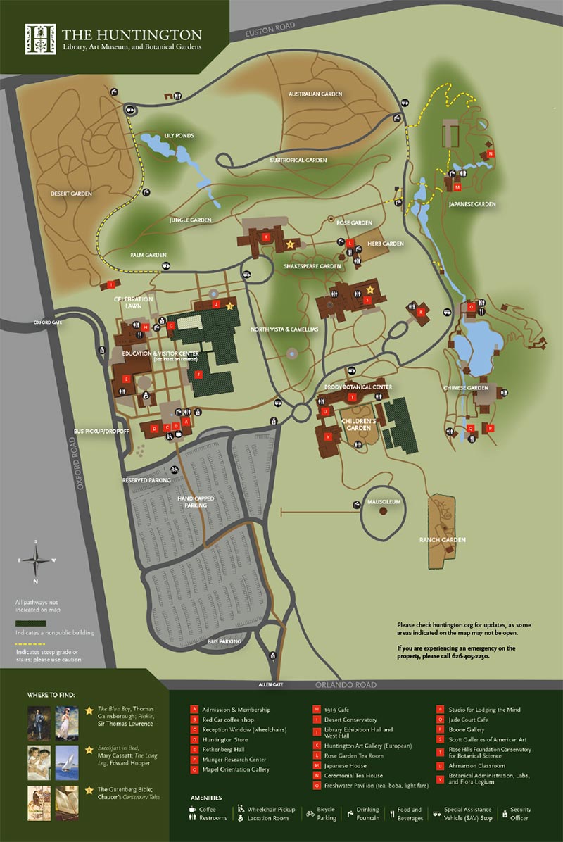 Visitor map of The Huntington