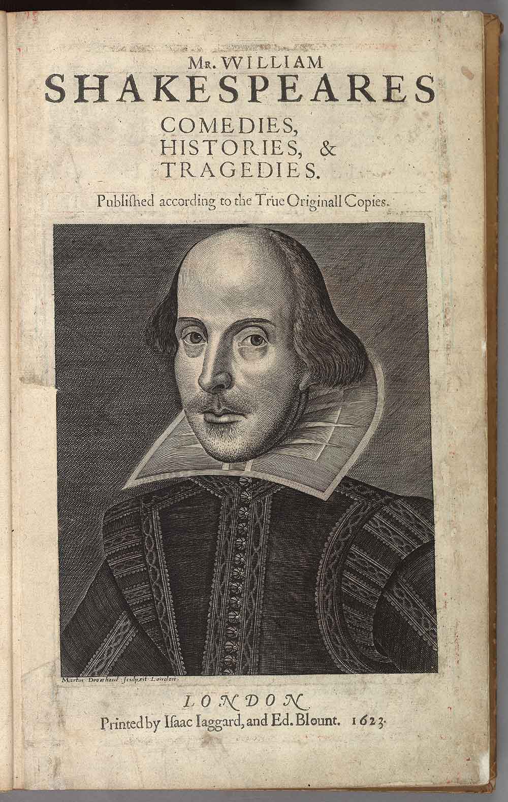 Frontispiece of Mr. William Shakespeares comedies, histories, & tragedies.