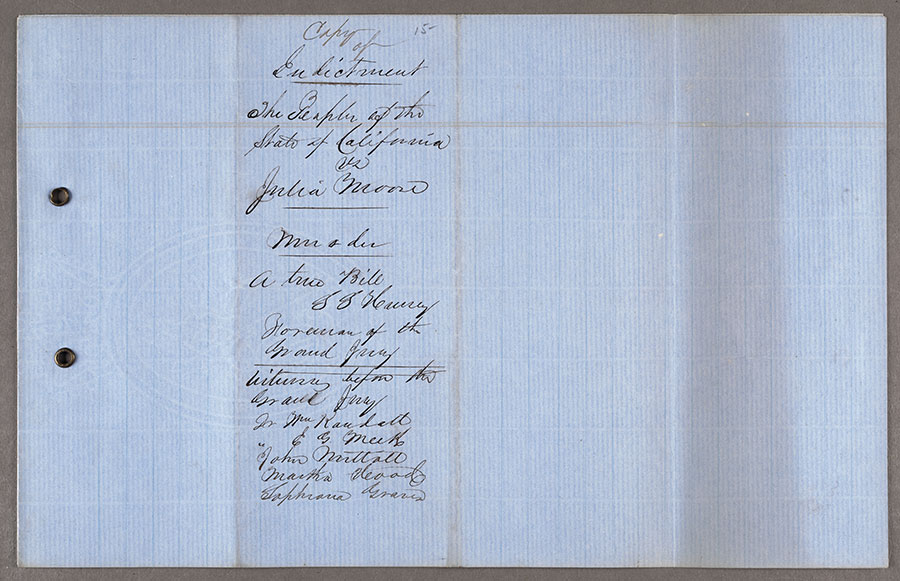 Handwriting on lined paper, 1859.