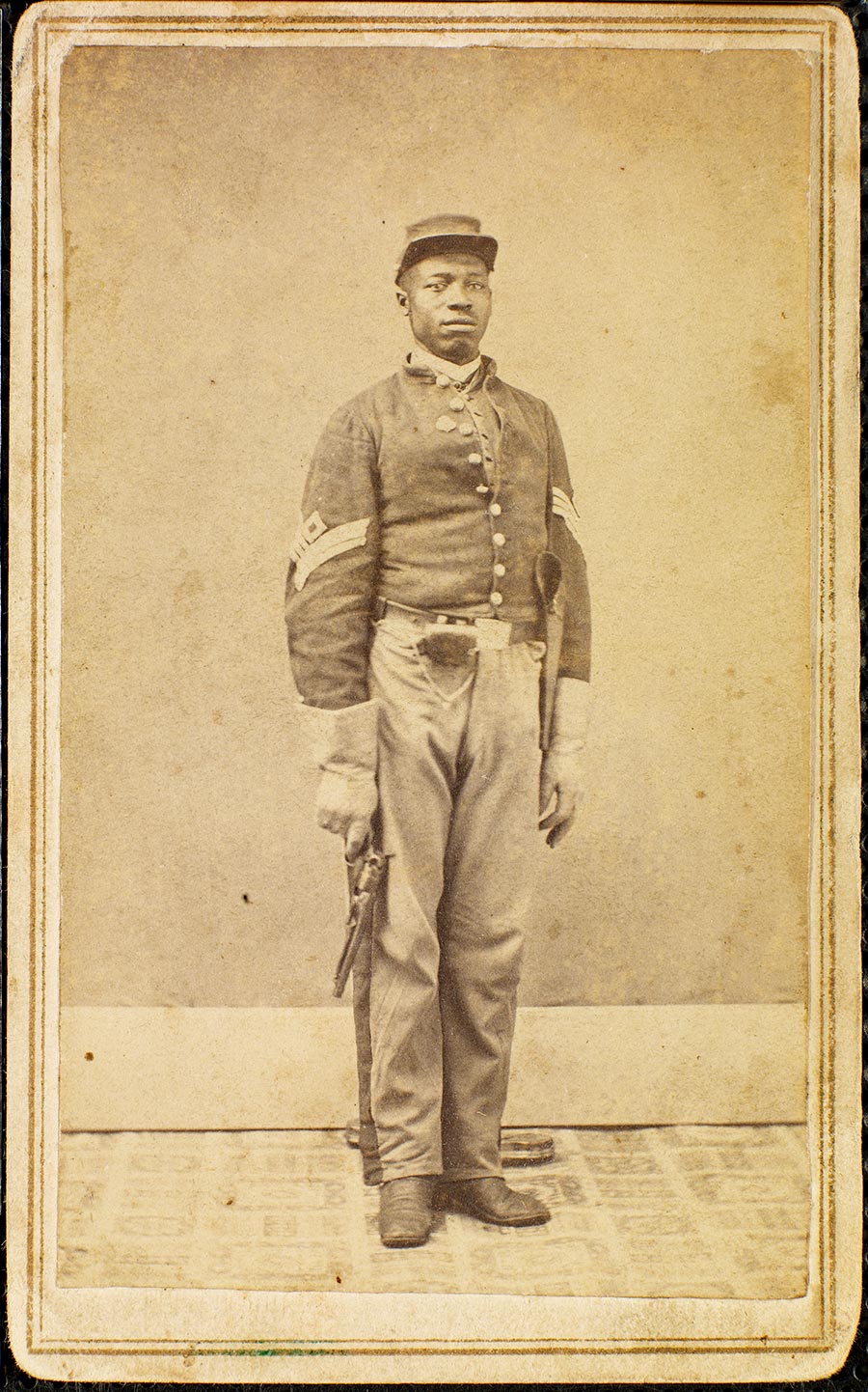 An unidentified African American soldier from the 22nd United States Colored Infantry