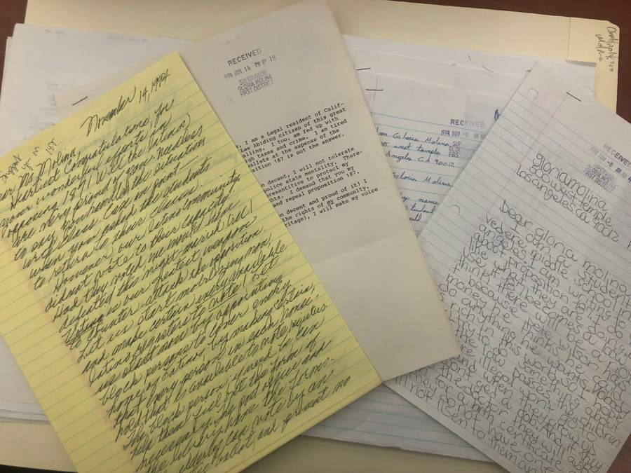 Printed and handwritten papers from the Gloria Molina collection