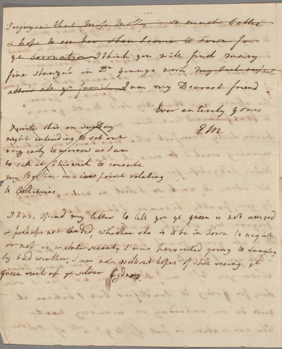 Handwritten letter from the 18th century.