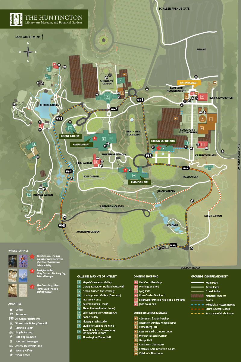 Visitor map of The Huntington