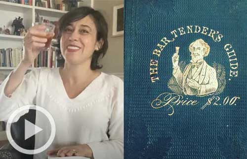 Maite Gomez-Rejón with cover of the 1862 Bartender's Guide