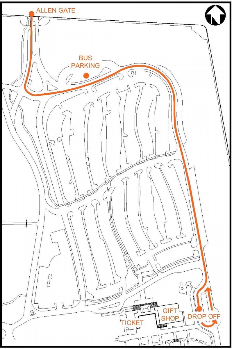 map showing bus route