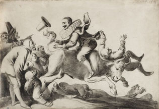 Pieter Quast (Dutch, ca. 1606–1647) Allegory of the Spanish Withdrawal from the Netherlands, 1641 Black chalk, graphite, brush and gray wash on parchment Crocker Art Museum, E. B. Crocker Collection; 1871.578