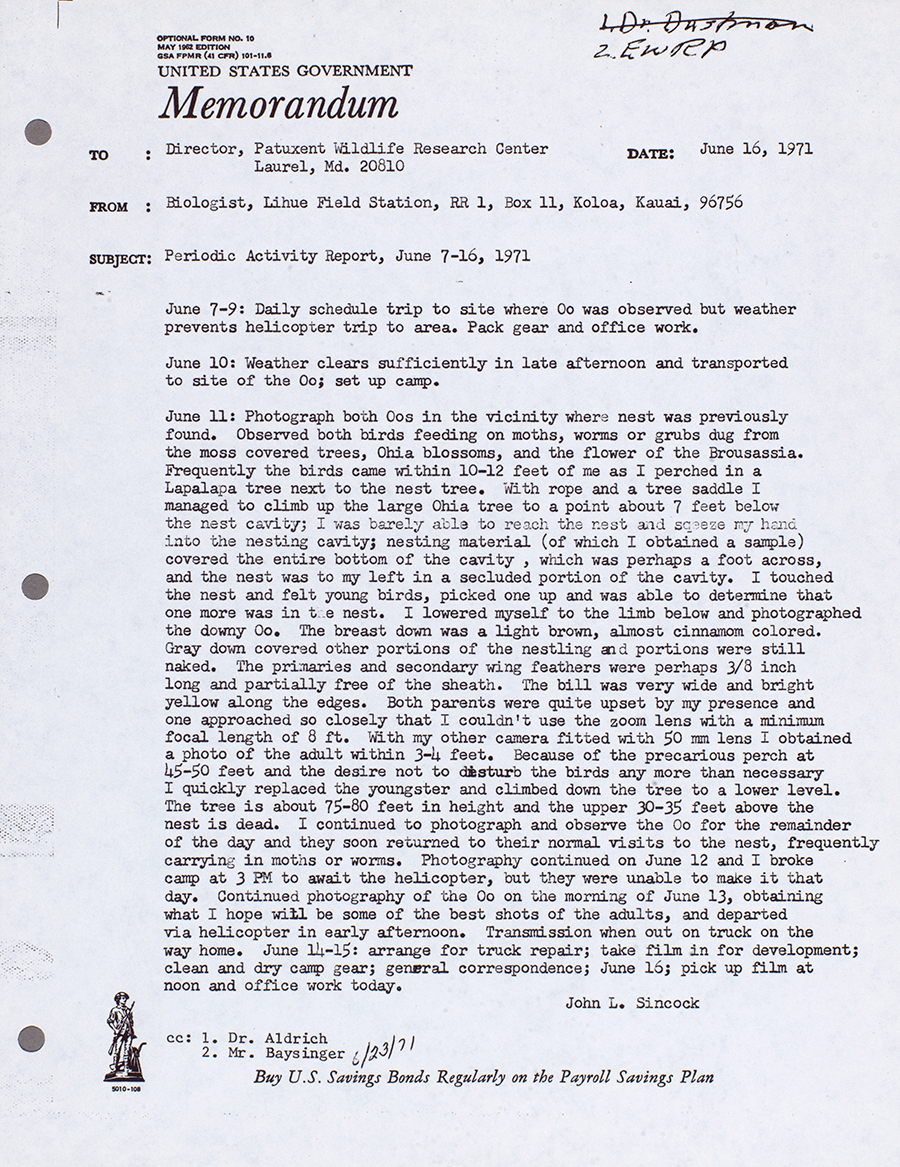 A 1971 memorandum by John Sincock