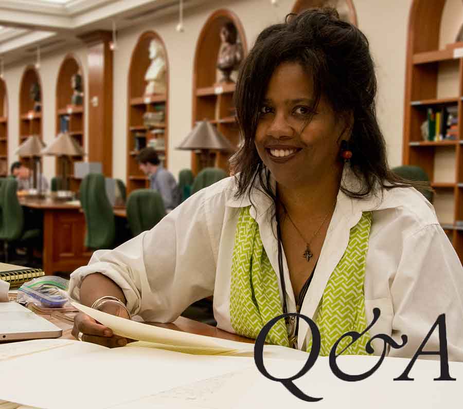 Los Angeles–based journalist and essayist Lynell George in The Huntington’s Ahmanson Reading Room.