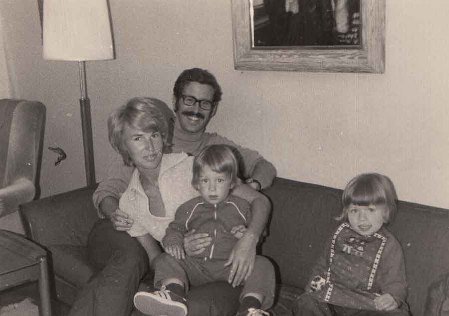 Koblik with his wife, Kerstin, and their two children in 1971.