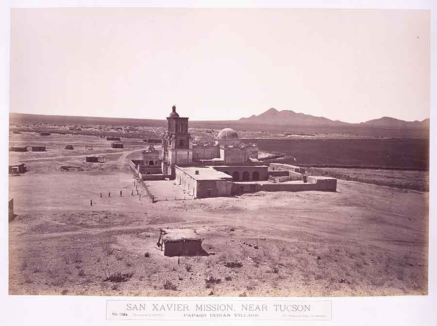 Carleton Watkins, Mission San Xavier del Bac, near Tucson, Arizona Territory, 1880. The Huntington Library, Art Collections, and Botanical Gardens.