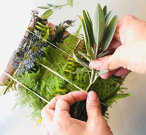 Loom woven with herbs