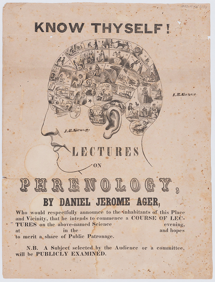Flyer for a 19th-century course of lectures on phrenology