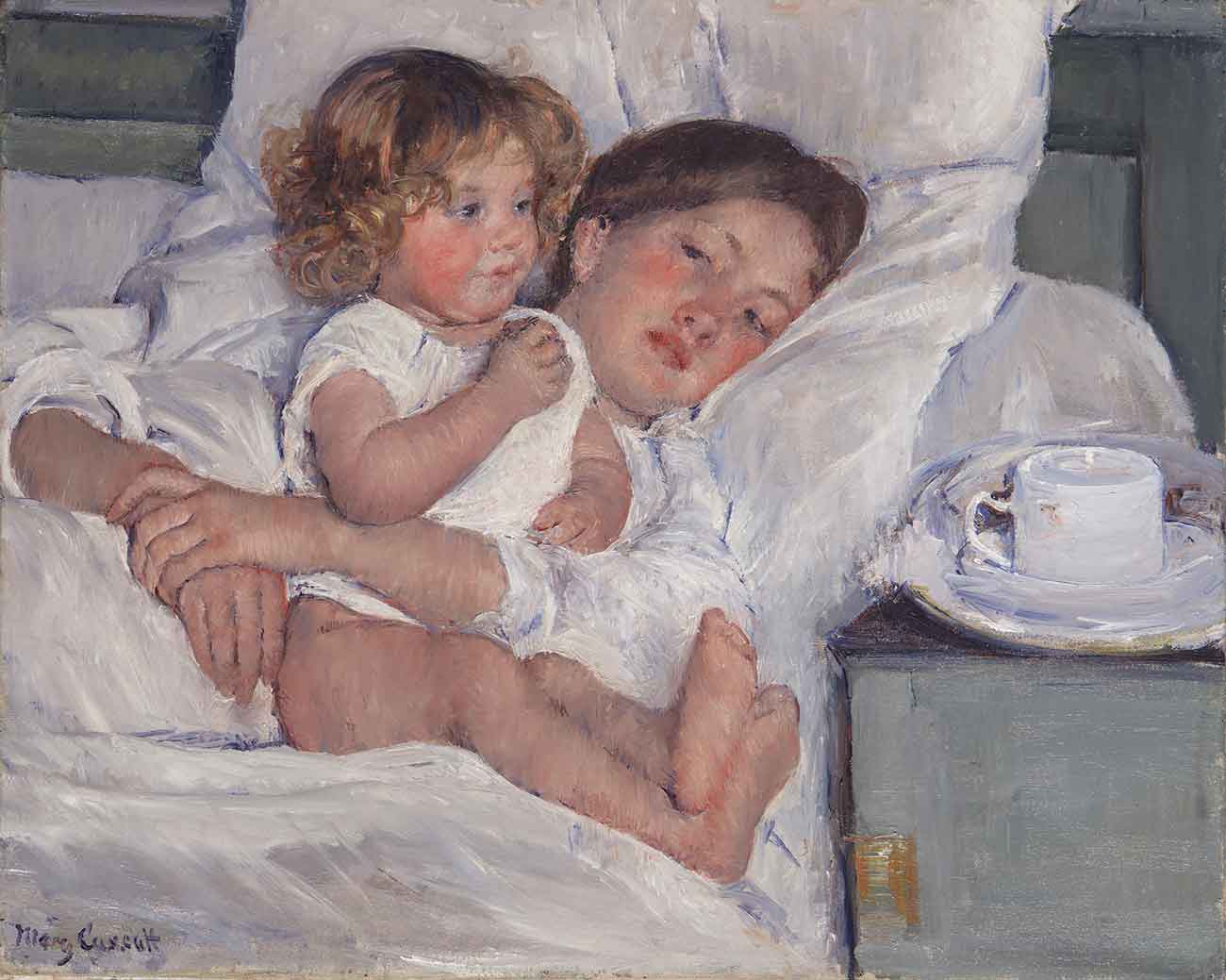 Mary Cassatt (1844-1926), Breakfast in Bed, 1897. The Huntington Library, Art Museum, and Botanical Gardens. Gift of the Virginia Steele Scott Foundation.