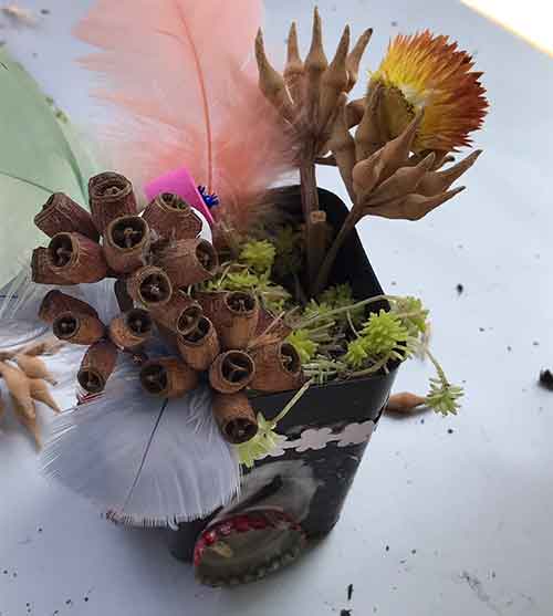 Fairy garden made of botanical materials