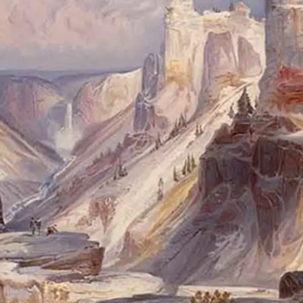 A painting of the majestic mountains of the Grand Canyon, 1871.
