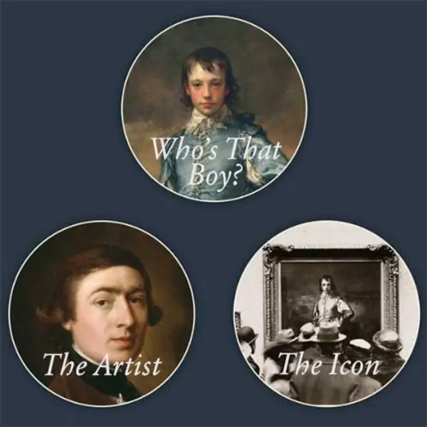 Graphic of three circles representing the Blue Boy's Artist, The Blue Boy himself, and its iconic relevance
