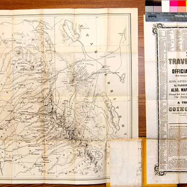 Unfolded map of mines, 1859-1861.