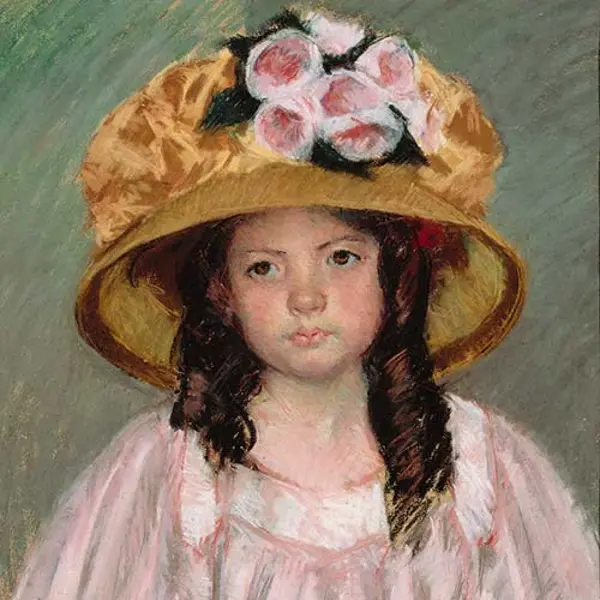 Mary Cassatt, Young Girl in a Large Hat, 1908, pastel on paper, 25 1/4 x 19 1/2 in. Arabella D. Huntington Memorial Collection. The Huntington Library, Art Museum, and Botanical Gardens.