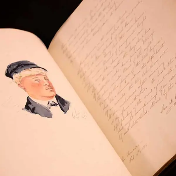 open book with illustration and poem