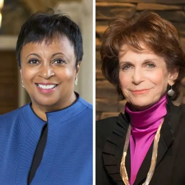 Side-by-side photos of Carla Hayden (left) and Karen R. Lawrence (right).