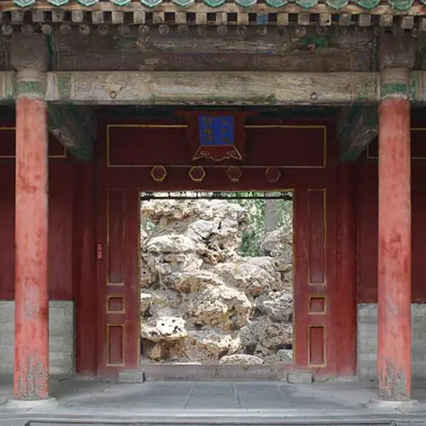 Open gate of a Chinese Garden
