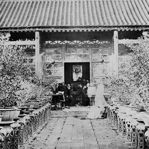 John Frederick Crease (British), The house we tiffined in, in the Gardens... [Canton, China], 1858, Albumen photograph [Source: Royal British Columbia Museum