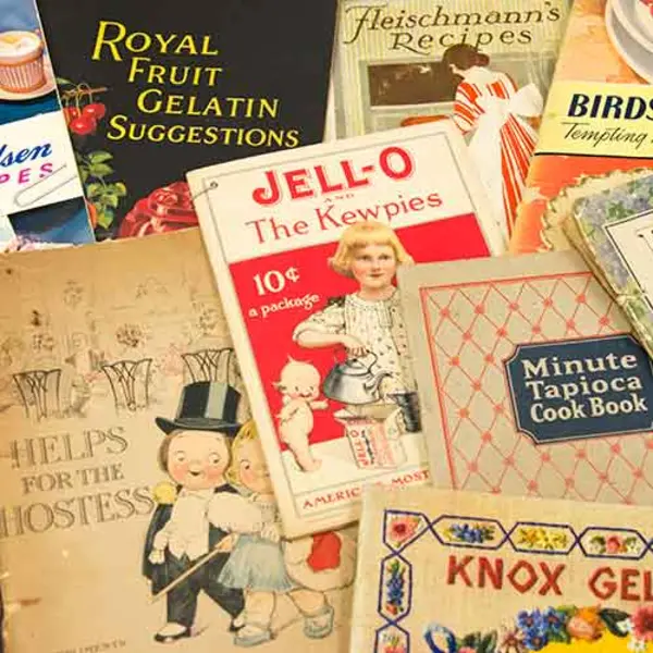 A selection of vintage cookbooks