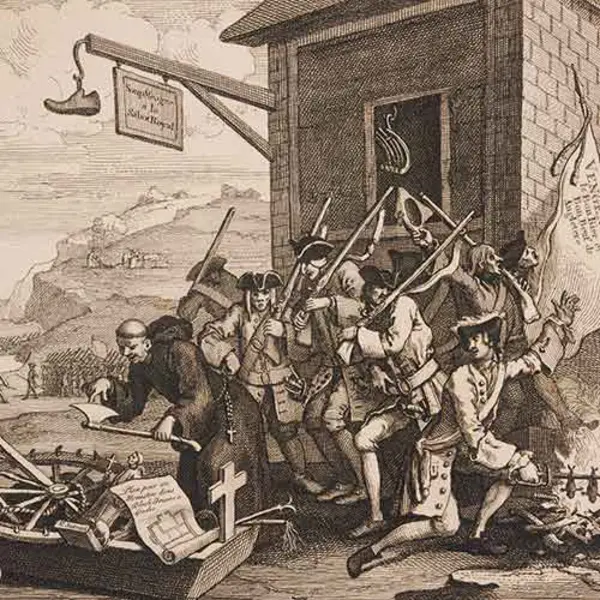 Hogarth print of an invasion