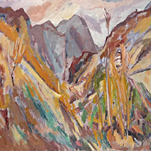 David Bomberg (1890-1957), The Slopes of Navao, Picos de Europa, 1935. Oil on canvas, 33 11/16 x 41 1/8 in. The Huntington Library, Art Collections, and Botanical Gardens.