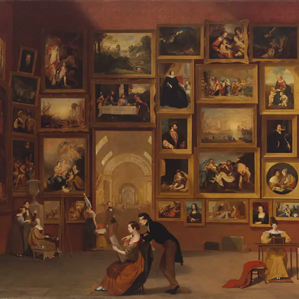 Samuel F. B. Morse (1791–1872), Gallery of the Louvre (1831–33), oil on canvas, 73 1/2 x 108 in. Terra Foundation for American Art, Chicago.