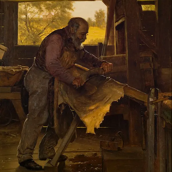 Scraping a Deerskin by John George Brown