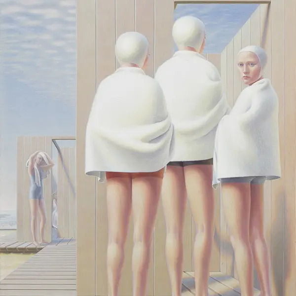 Bathers (Bath Houses) by George Tooker from 1950