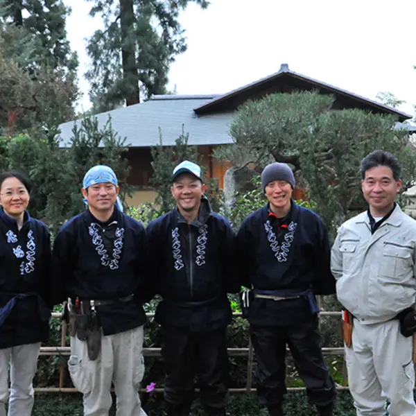 Landscape designer Takuhiro Yamada and his pruning crew