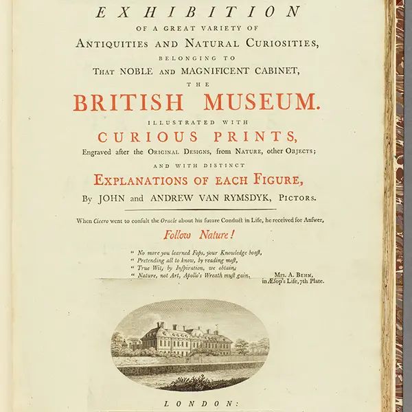 Detail of title page of Museum Britannicum from London 1778