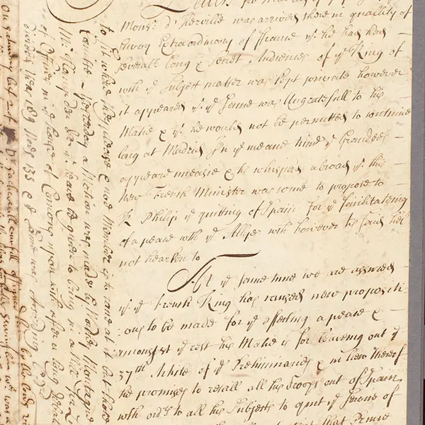 Detail of manuscript newsletters from London 1689–1710