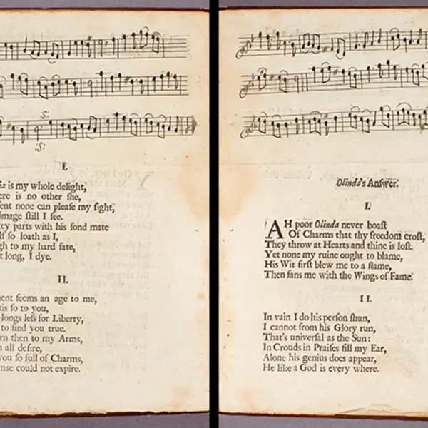 Detail of a collection of twenty four songs from 1685