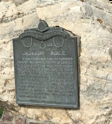 Jackson Hole founded plaque