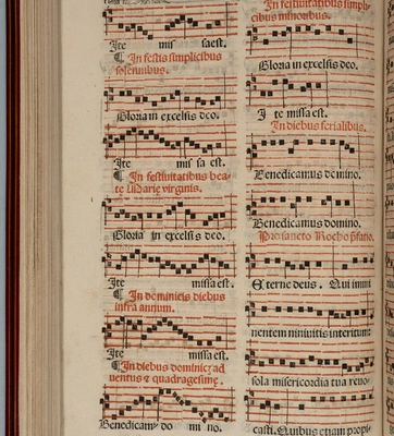 A book opened to a page with musical notation.